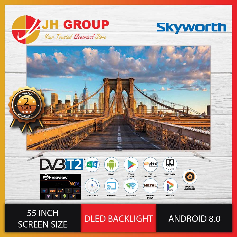 SKYWORTH 55G2 / 55UB7500 55" DVBT/T2 4K UHD ANDROID TV