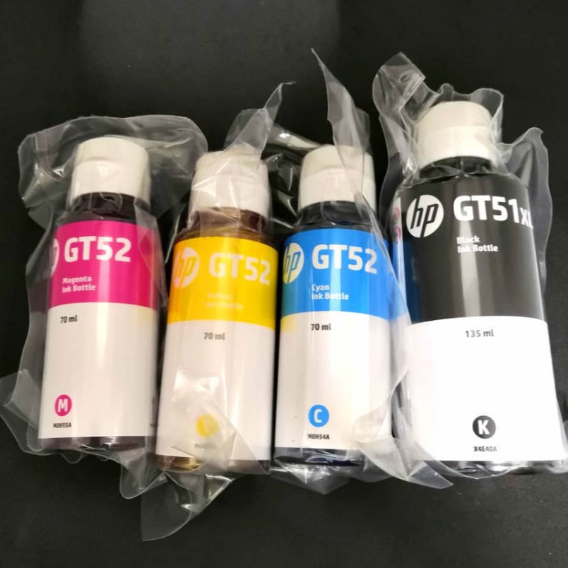 HP Original GT53 XL Black + GT52 CMY Set Of 4units Ink Bottle For HP GT