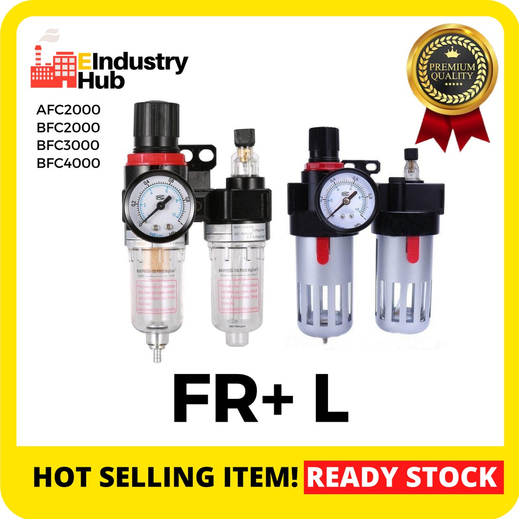 AIRTAC Type FR+L Air Regulator Water Separator with Pressure Gauge