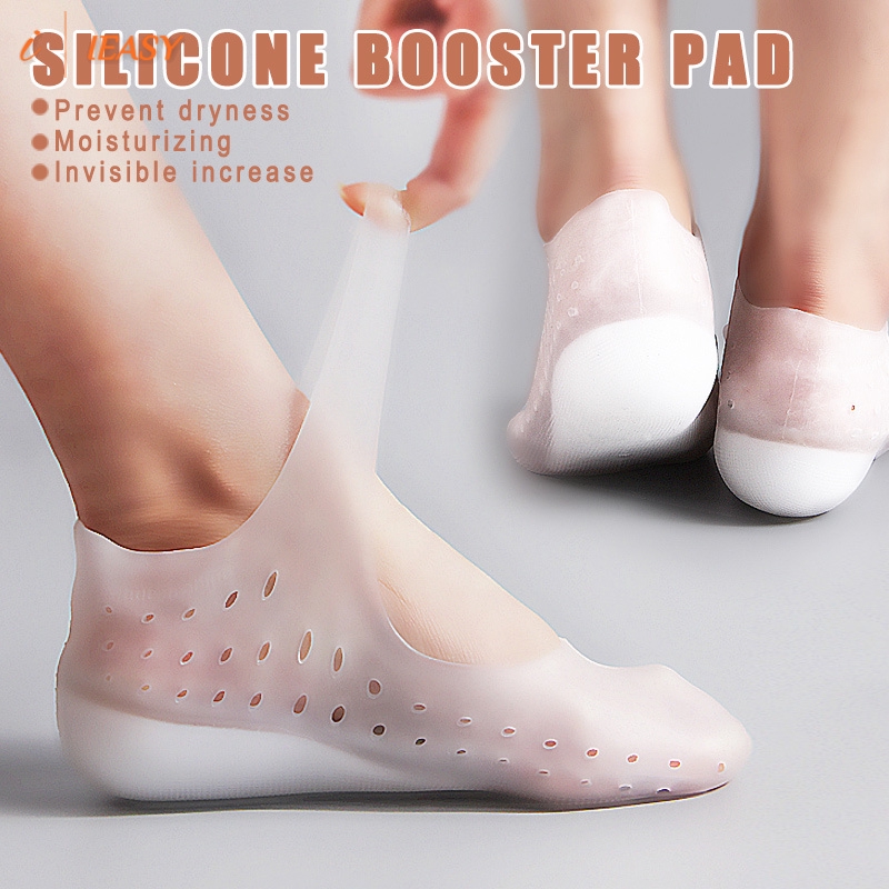1 Pair Invisible Height Lift Heel Pad Sock Liners Increase Insole Silicone for Women Men