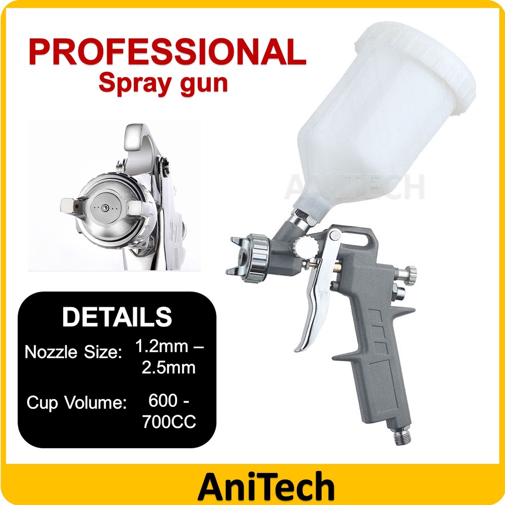 PRO 1.5mm 700cc Nozzle Capacity Gravity Feed Home Wall Painting Spray Gun Car Airbrushing