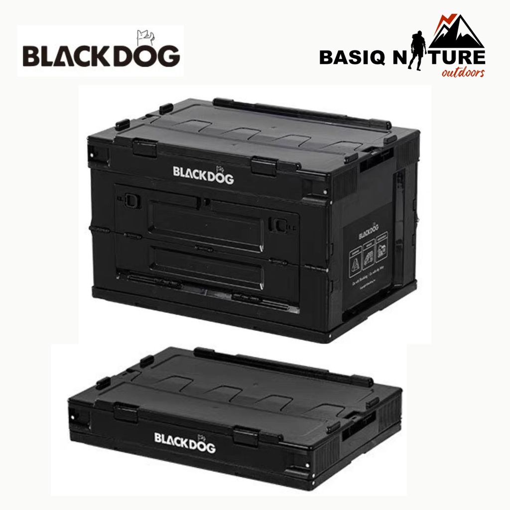 BasiqNature Blackdog 50L Storage Box Camping Foldable Black Camp