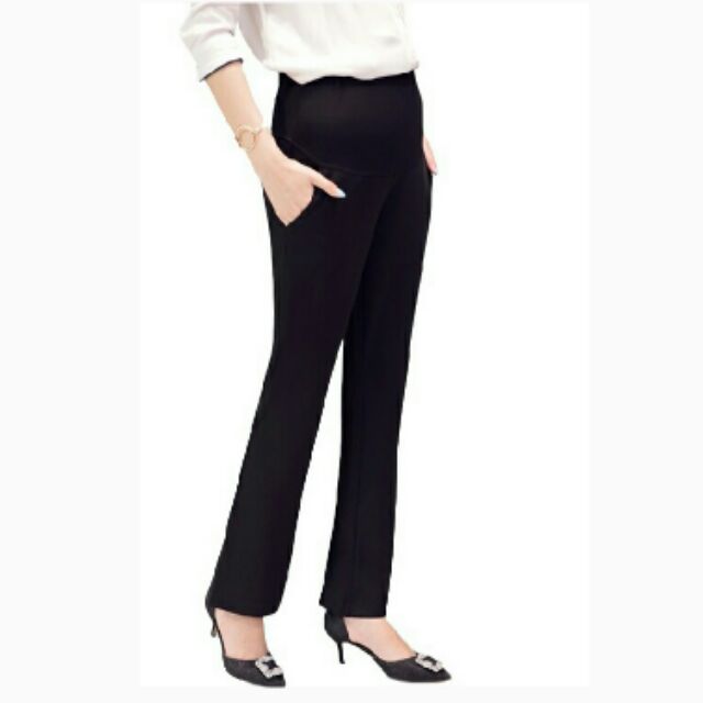 Simple Maternity Bell Bottom Work Pants ( size L) Black Shopee Malaysia