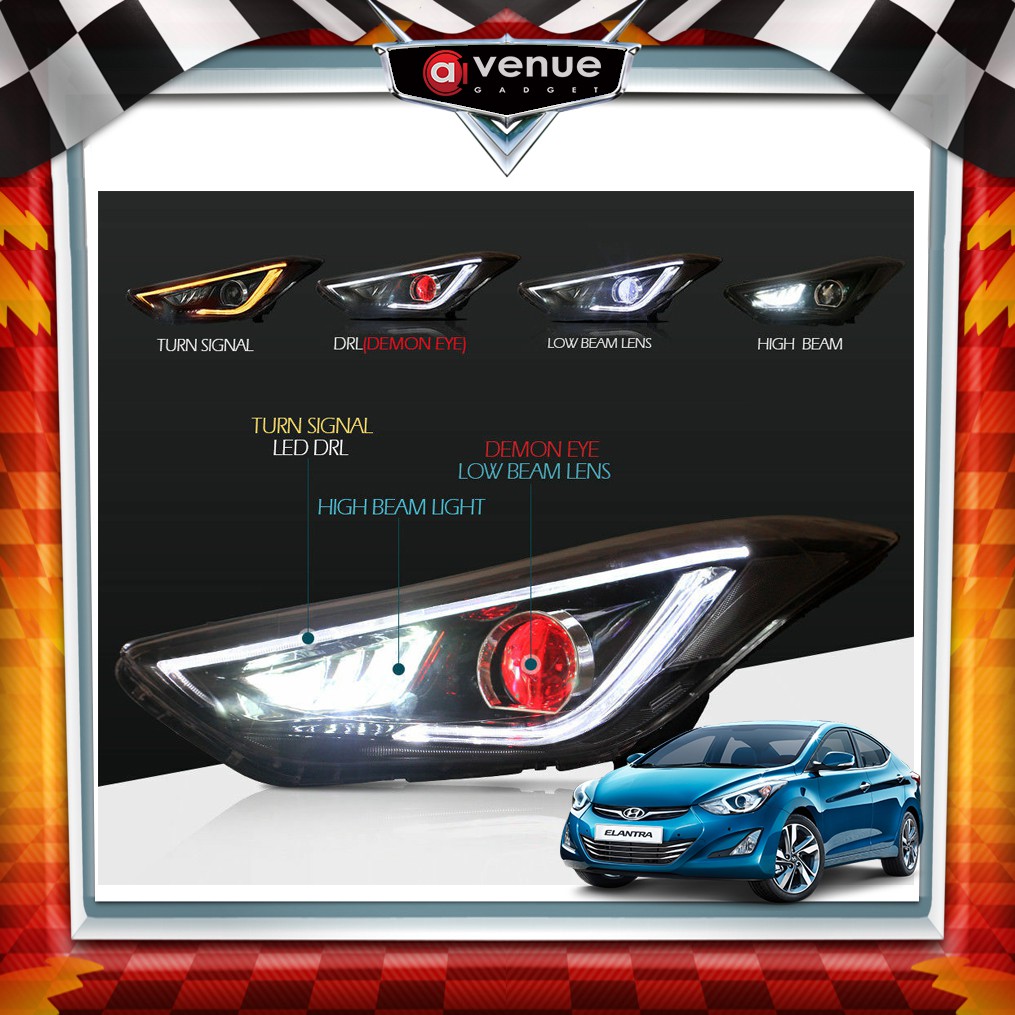Hyundai Elantra 2011-2013 Headlights | Shopee Malaysia
