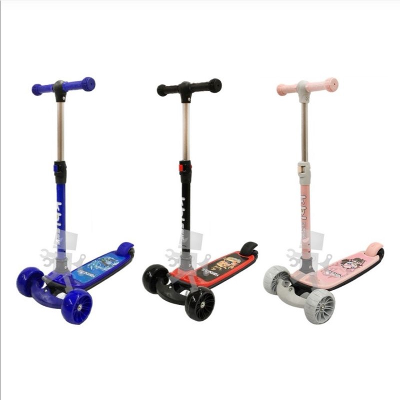 3Wheel TBar Scooter Bike with Adjustable Height and Flashing Lights