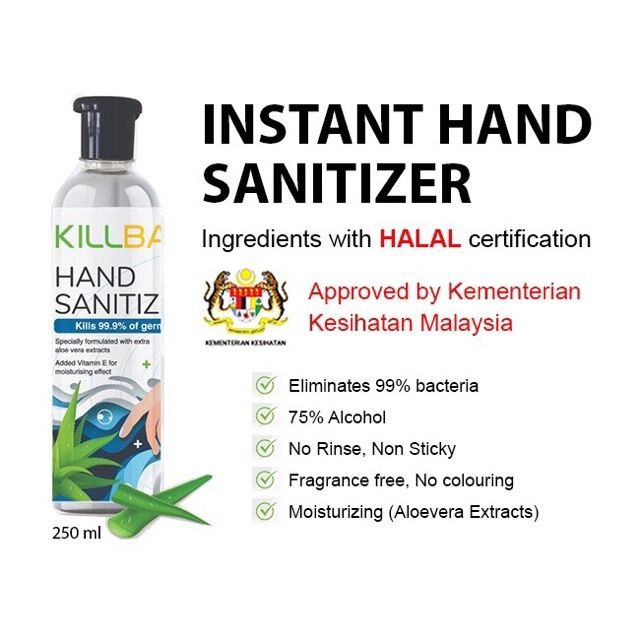 [READY STOCK] KILL BAC HAND SANITISER ELIMINATES 99.9 OF BACTERIA
