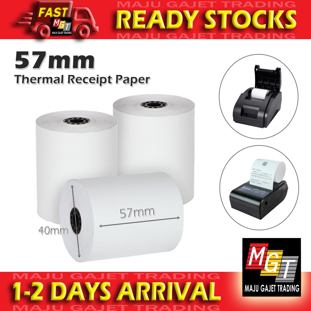 58mm Thermal Receipt Paper Roll Kertas Resit Mesin Printer for Cash