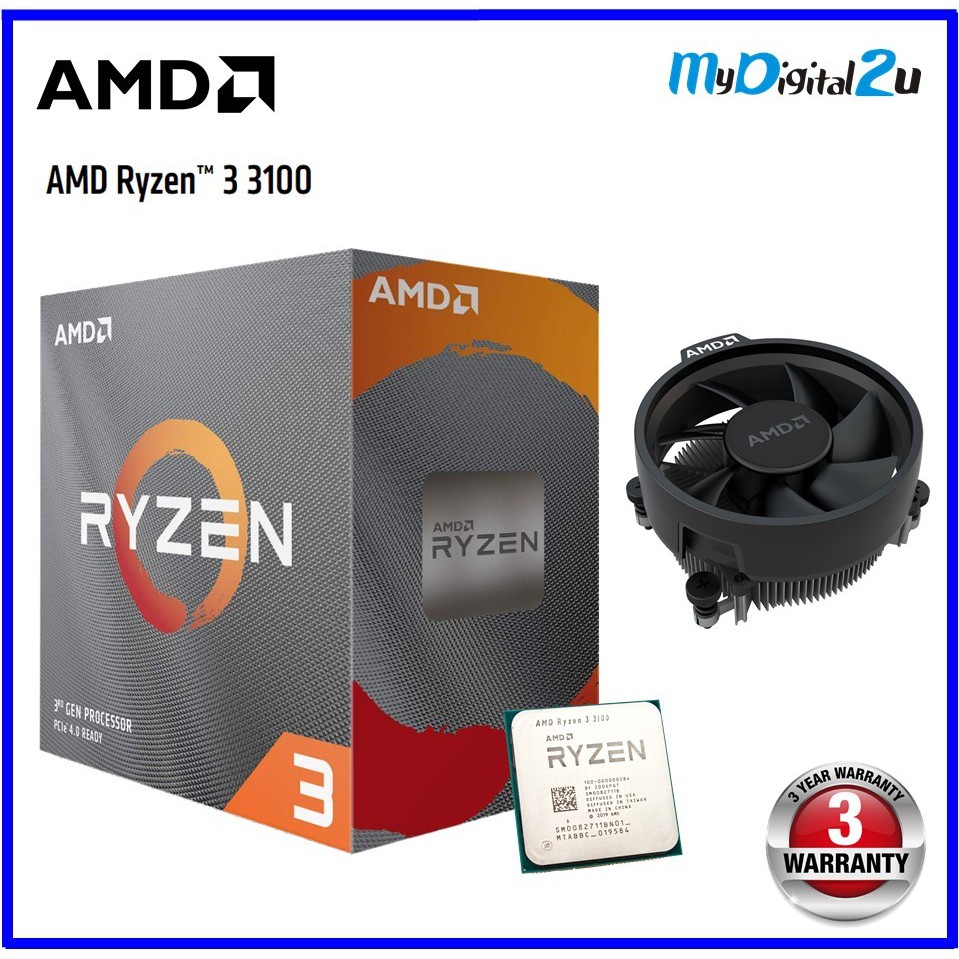 AMD Ryzen 3 3100 4Core 3.6GHz Processor with Wraith