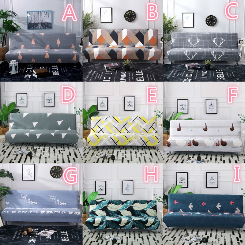 2020 NEW（39 Designs）Sofa Bed Cover No Armrest Sofa Bed Slipcovers