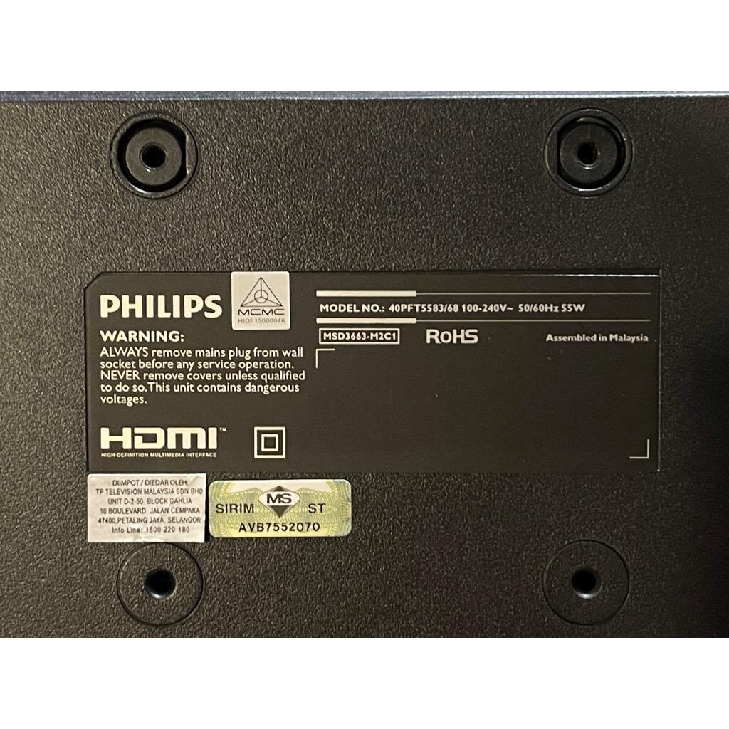 PHILIPS 40PFT5583/68 LED TV SPARE PARTS Shopee Malaysia
