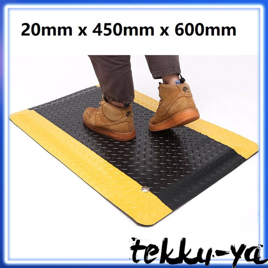 Anti Fatigue Mat ESD Rubber Anti Static Floor Matting Black With Yellow