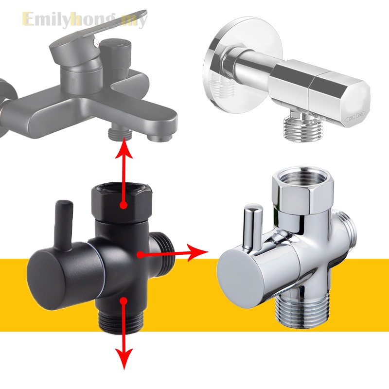 Shower 3 Way Diverter Valve Water Segregator Handheld Shower Adapter