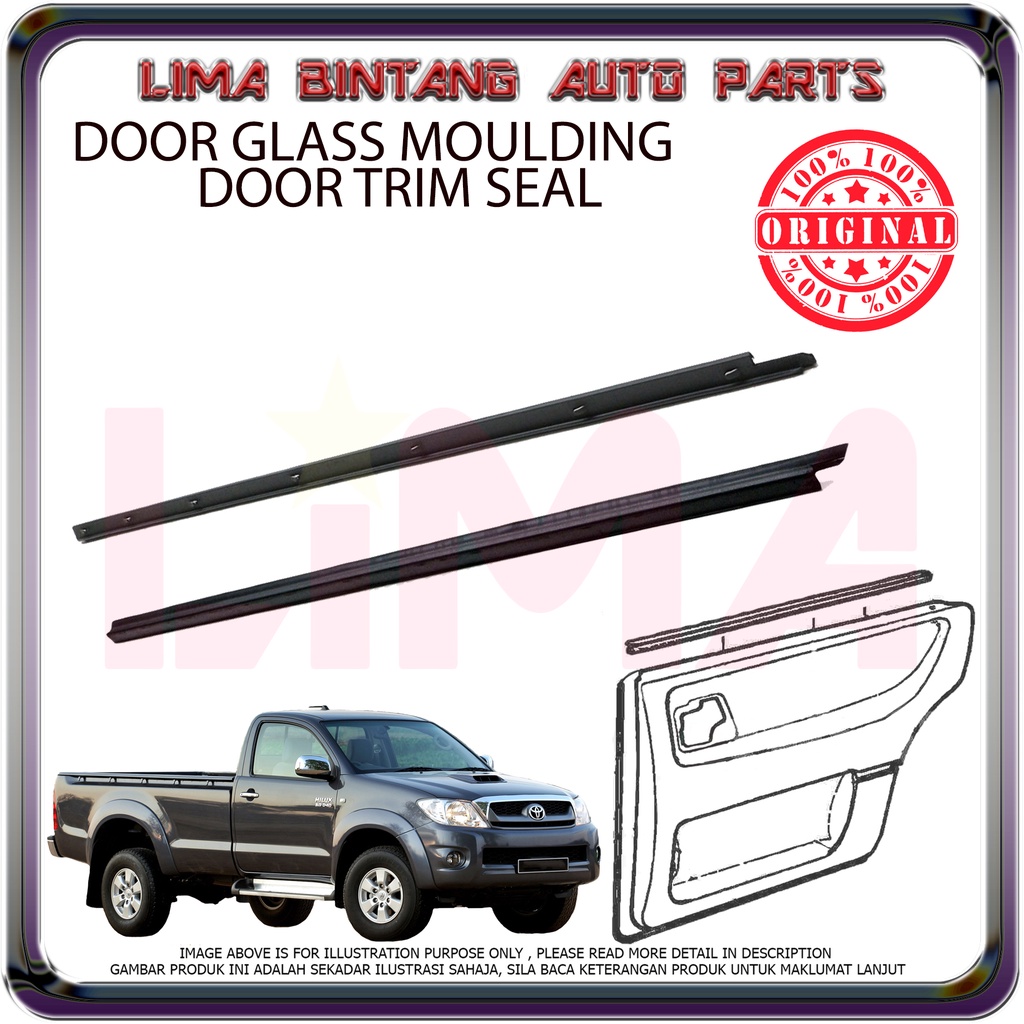Toyota Hilux Vigo KUN25 KUN26 Single Cab Door Glass Moulding , Door