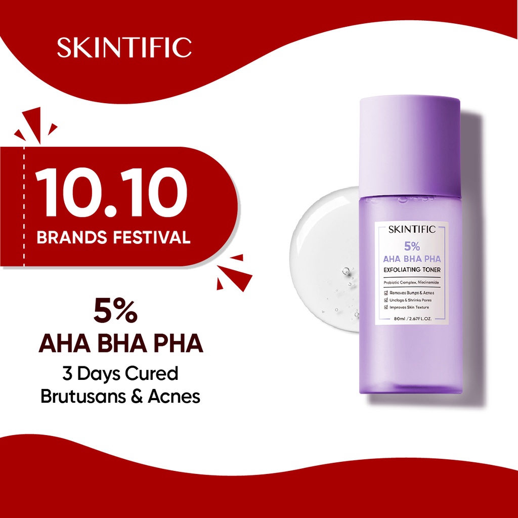 SKINTIFIC 5 AHA BHA Exfoliating Toner 80ml Aha Bha Pha Toner Shopee Malaysia