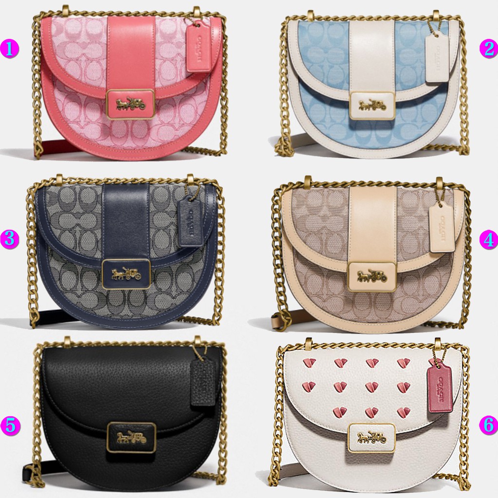 4694 3921 3922 3464 3463 Coach Alie Saddle Bag in Signature Jacquard