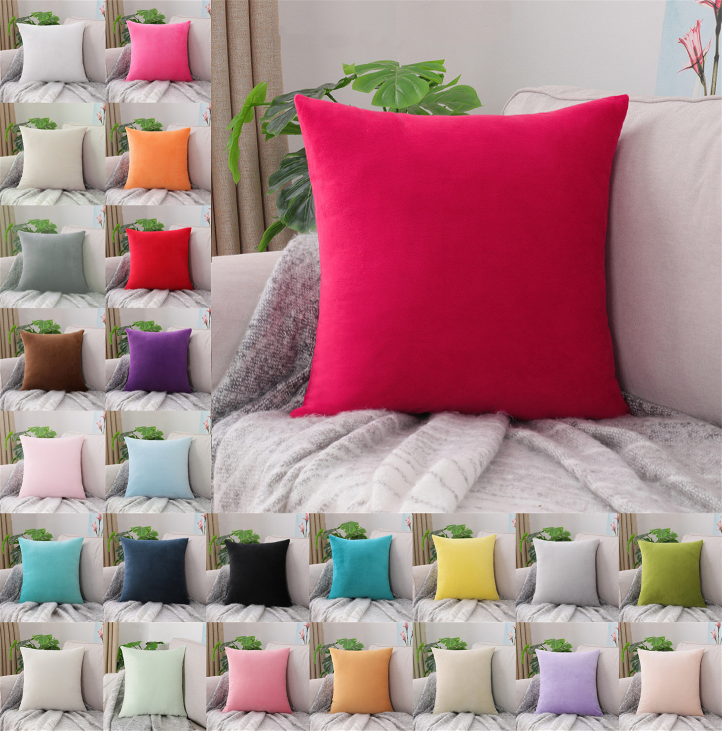 Custom size 30x50 40x40 45x45 50x50 60x60 65x65 70x70 cm Colorful Plain