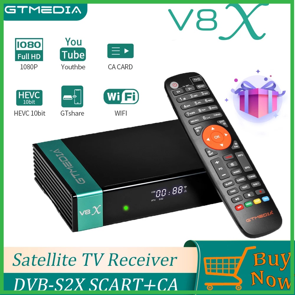 Gtmedia V8X Satellite TV Receiver Update of V8X DVBS/S2/S2X SCART+CA