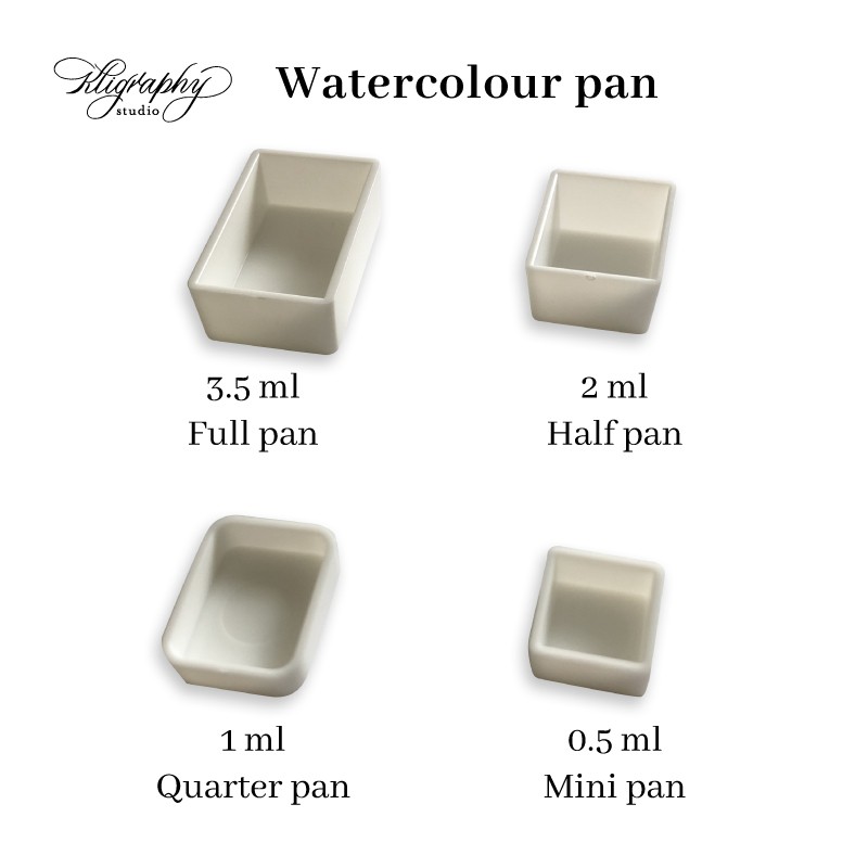 Watercolour Empty Pan Full Half Quarter 3.5ml 2ml 1ml 0.5ml Watercolor