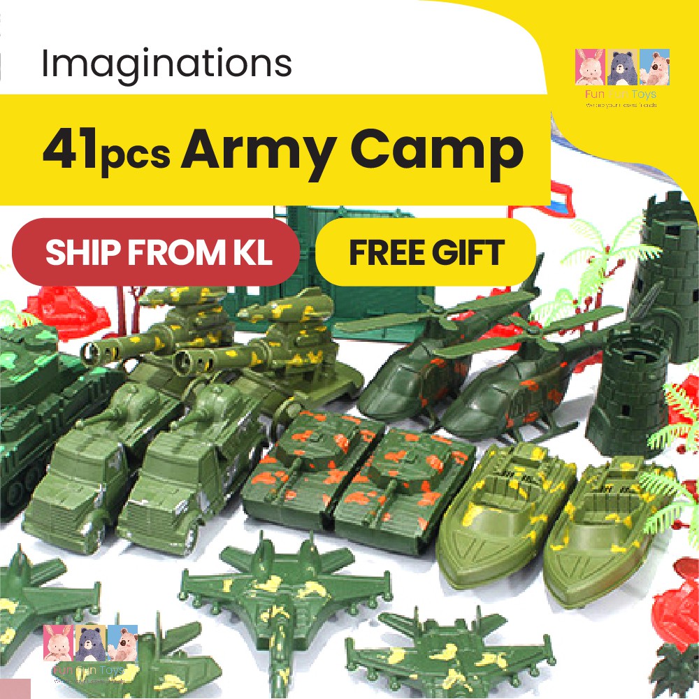 41 pcs Soldier Toys weapon toys military bomb tank sheltor mainan budak