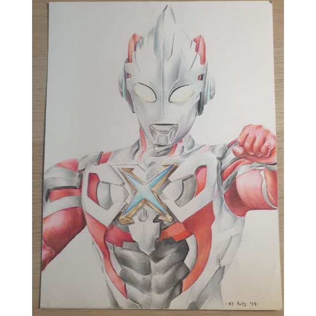 Ultraman X colored pencil drawing Shopee Malaysia