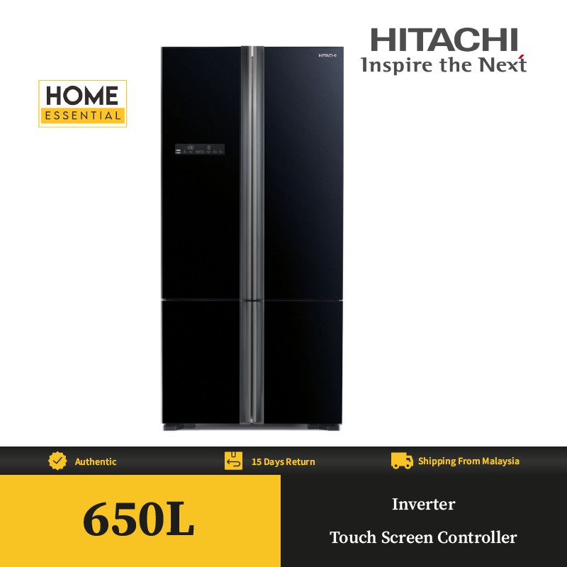 Hitachi 650L Refrigerator French Bottom Freezer 4 Door RWB800P5M GBK