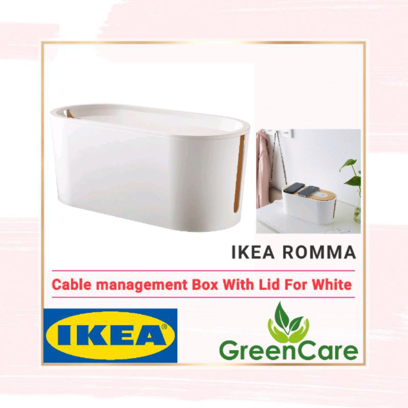 IKEA ROMMA Cable management box with lid, (white) Shopee Malaysia