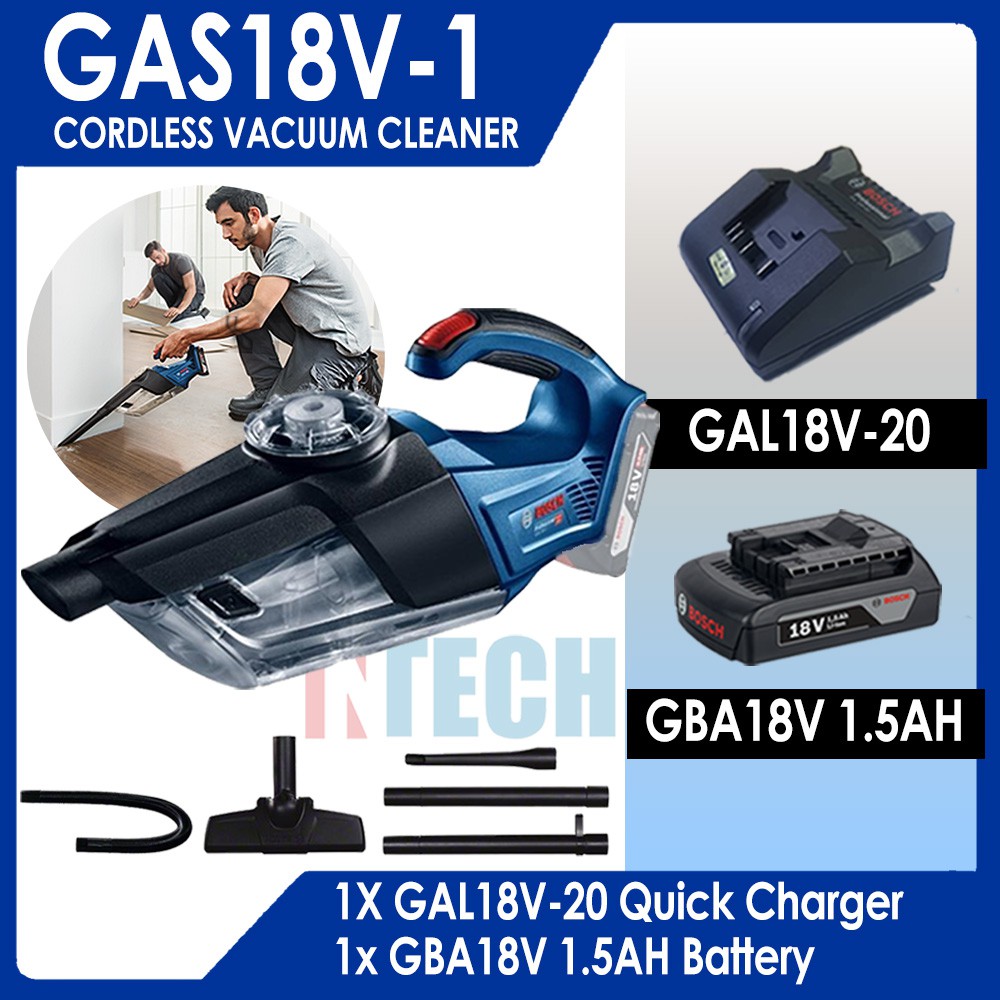 BOSCH GAS18V1 CORDLESS VACUUM CLEANER C/W GAL18V20 QUICK CHARGER