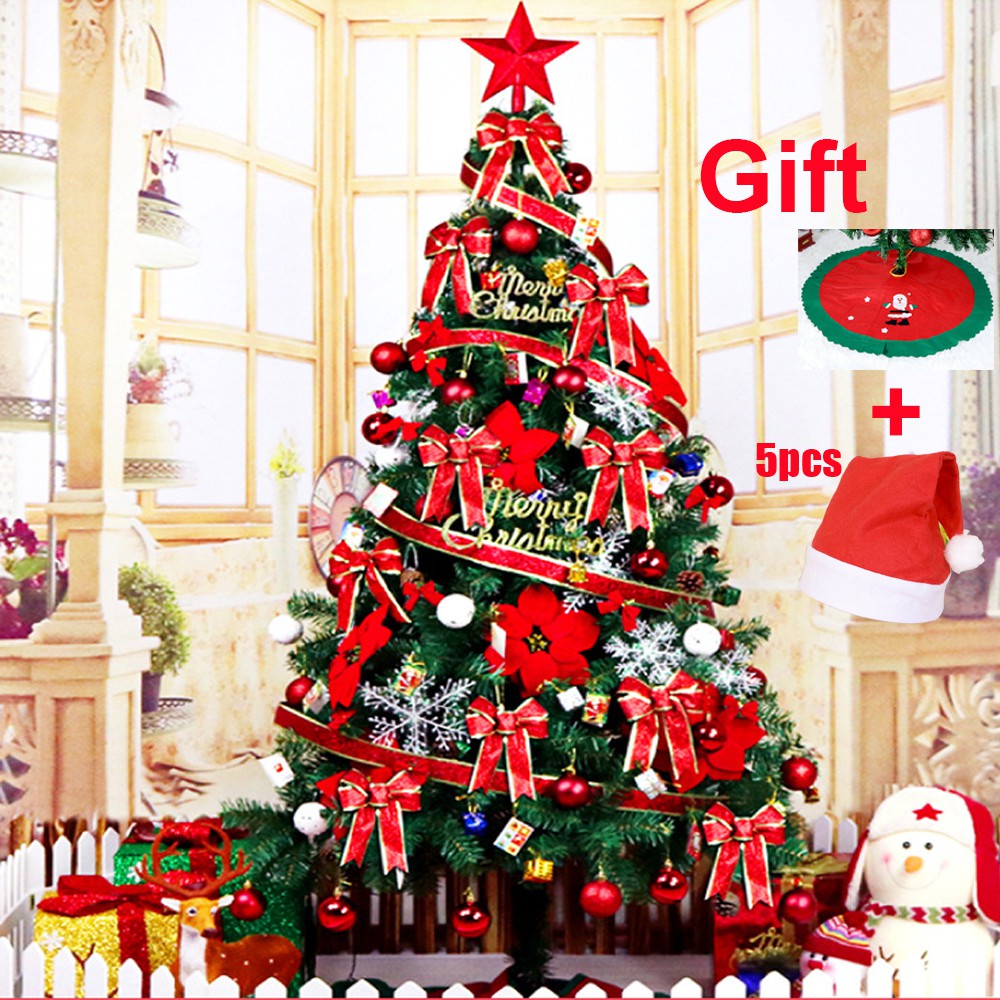 pokok Krismas 4/5/6/9 ft Golden Red Christmas tree decoration full set