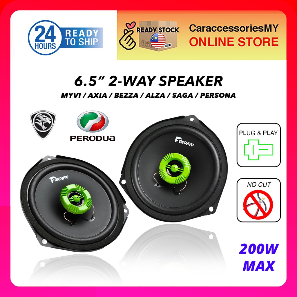 Fordayo 6.5 inch car Speaker Plug & Play pnp OEM Perodua Axia Alza Myvi