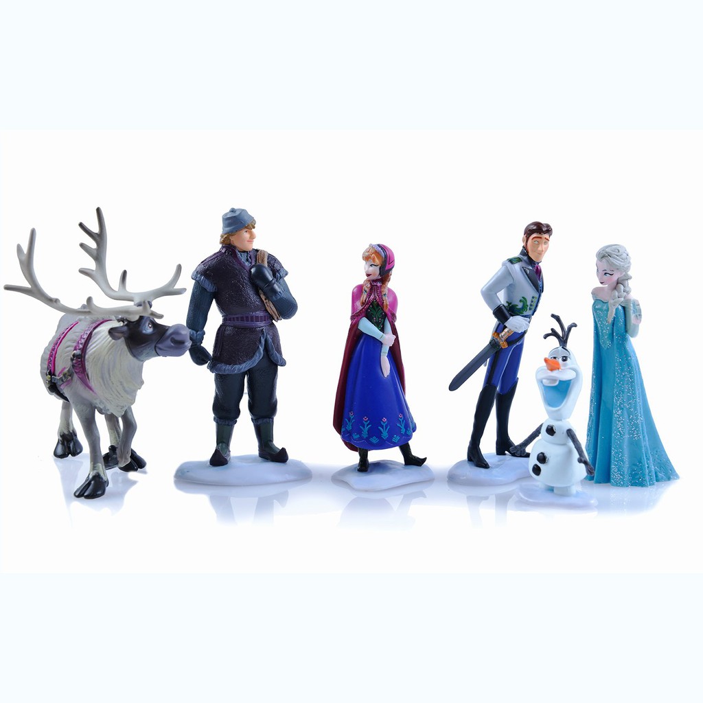6pcs Frozen Cake Toppers Figures Disney Elsa Anna Sven Kristoff Olaf