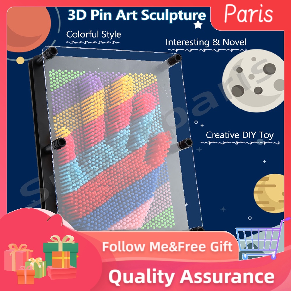 [Seller Small/Medium/Large Size 3D Pin Art Board Novel Pin Office Art Toy Sculpture