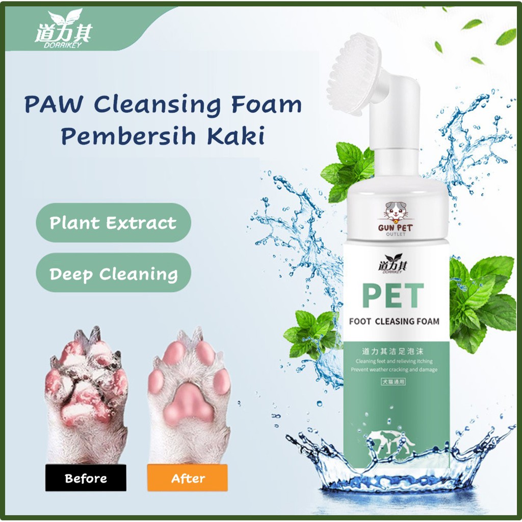 Paw Foot Cleaner Foam Dog Cat Shampoo Kaki Kucing Syampu Tanpa Air Dry