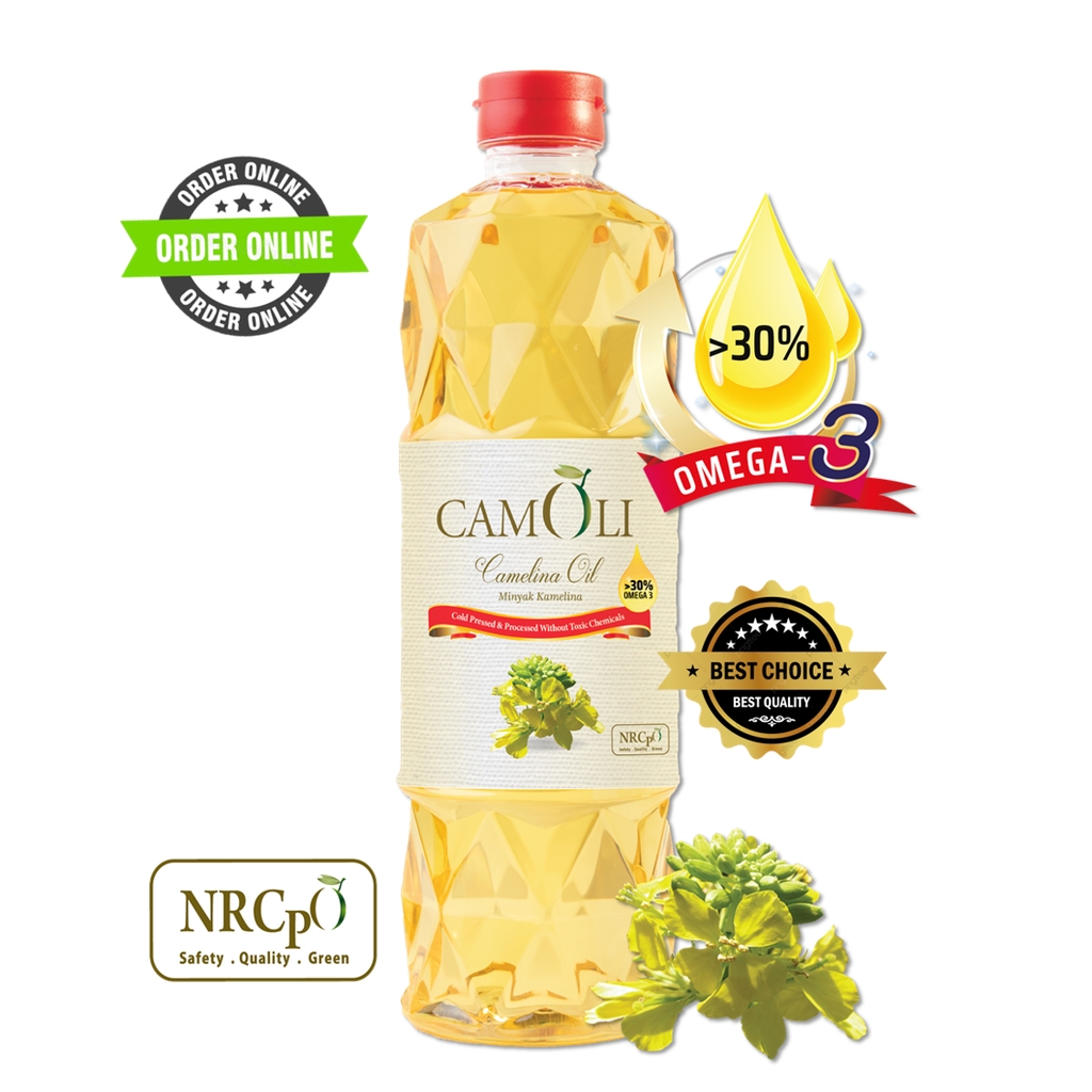 Camoli Camelina Cold Pressed High Omega 3 Cooking Oil (1kg) >30 (Ideal