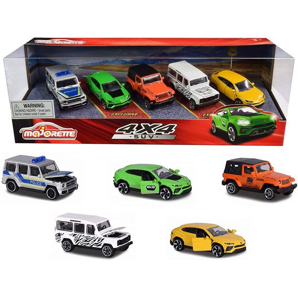 Majorette 4x4 SUV Giftpack 5Car Assortment, Assorted 1/64 Scale