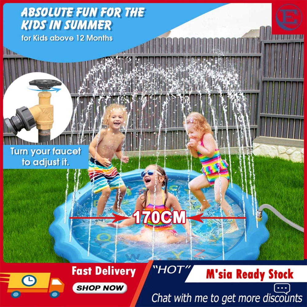 170CM Water Sprinklers Pad Spray Mat Summer Garden Swimming Pool