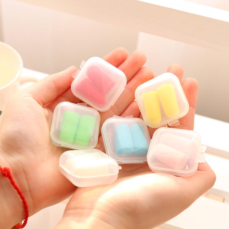 [Ready Stock] Candy Color Noise Reduction Soft Foam Earplugs Travel Sleep Study Soundproof