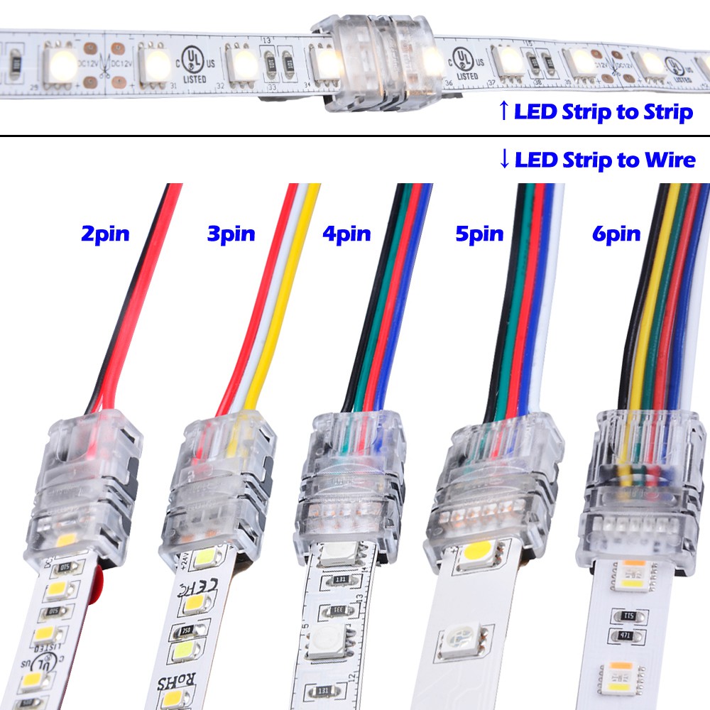 1 Pcs 2pin 3pin 4pin 5pin LED Strip Connector for RGB RGBW RGBWW 3528