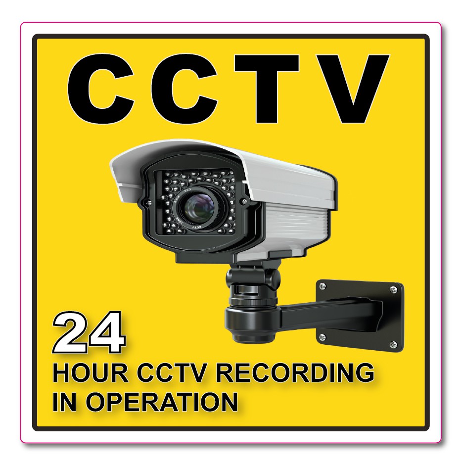 CCTV 24 HOUR CCTV RECORDING IN OPERATION 300X300MM, CUSTOMMAKE ORDER