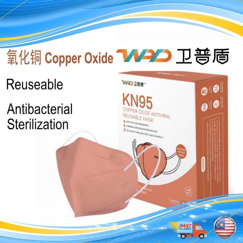 High Quality WPD Copper Oxide Antiviral Reusable Face Mask Copper Mask