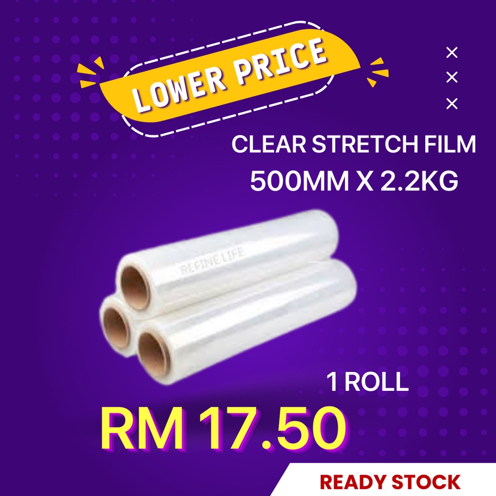 Clear/ Black Stretch Film 500mm x 2.2kg Shopee Malaysia