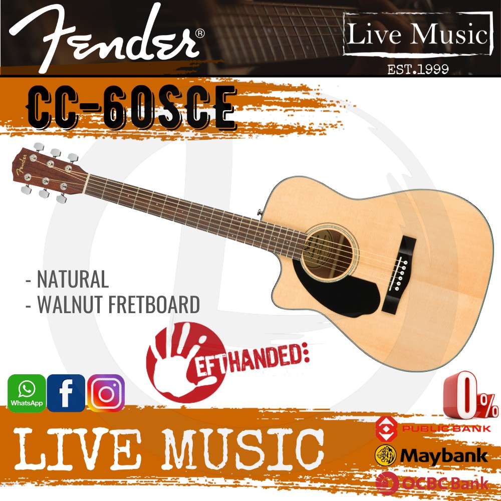 PROMO KHAS PUNCAK CUCI GUDANG !Fender CC60SCE Concert LeftHanded