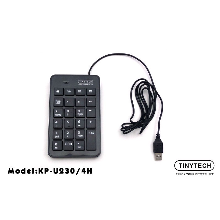 Tinytech USB Numeric Keypad Mini Number Pad Numpad 23 Keys Keyboard