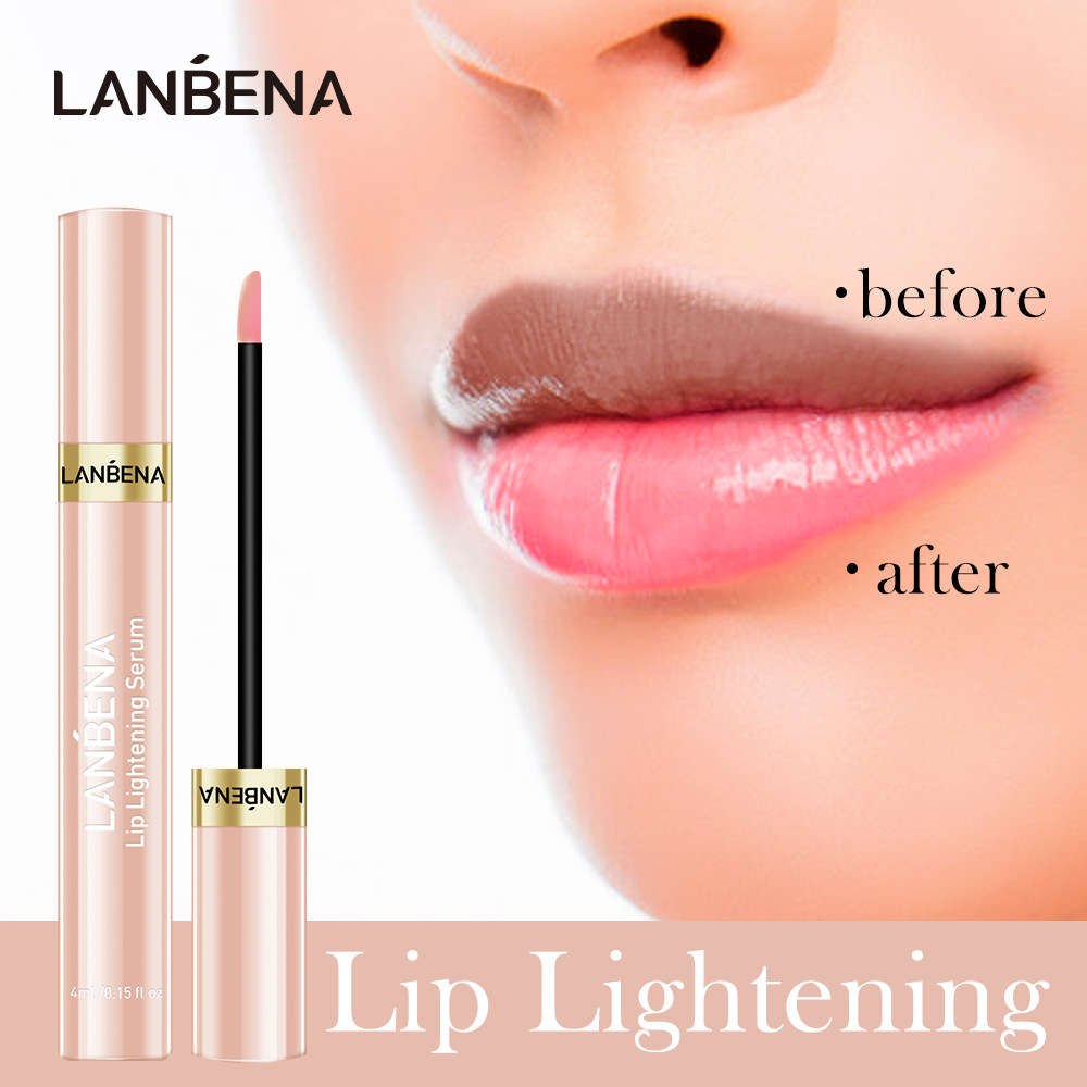 LANBENA Lip Lightening Serum Lip Plumper Liquid Reduce Pigmentation Moisturizing Pink Lips