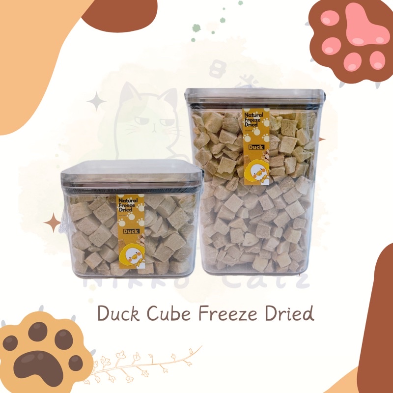 NikkoCatz Freeze Dried Cat Snack (Duck Cube) / Makanan Kucing Murah / Dog Snack Food / freeze