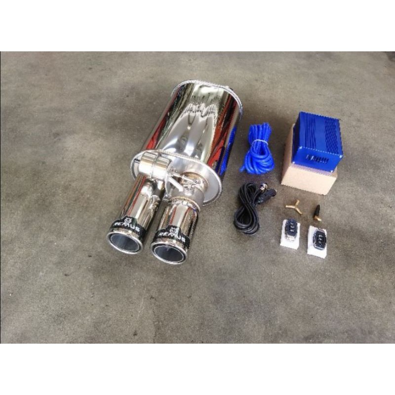 Car Exhaust Muffler Valvetronic On Off Valve Stainless Steel Dual Tip Pipe Twin Tip Sport
