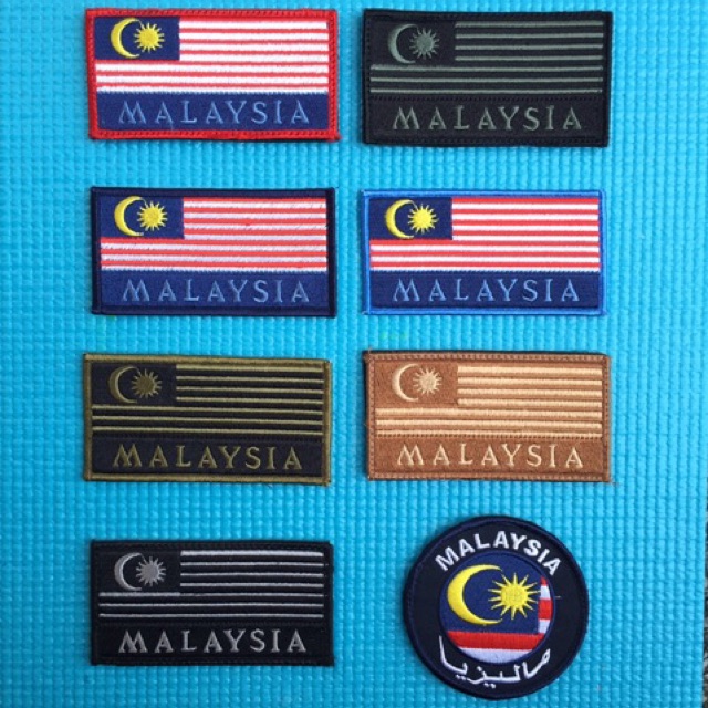 Malaysia Flag Embroidery Patches Complete velcro Shopee Malaysia