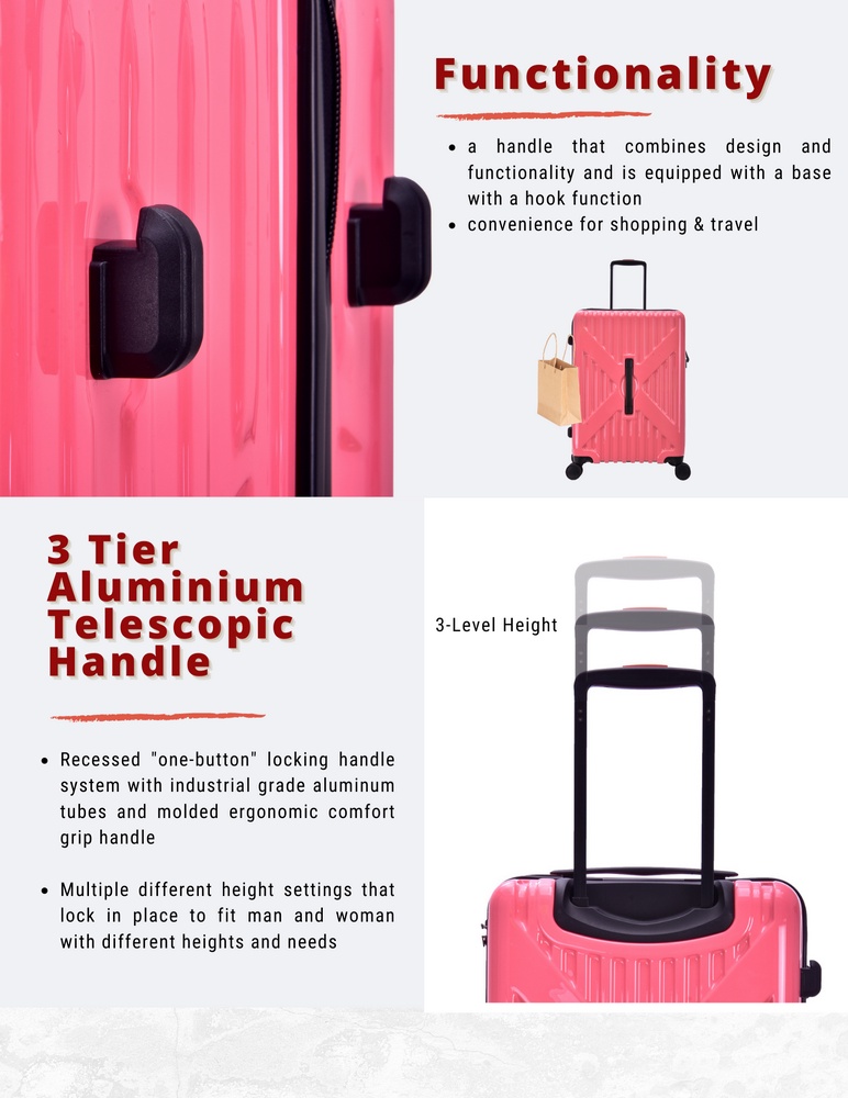 Lushberry AXEL 25 inch Luggage Polycarbonate Hard Case Suitcase TSA