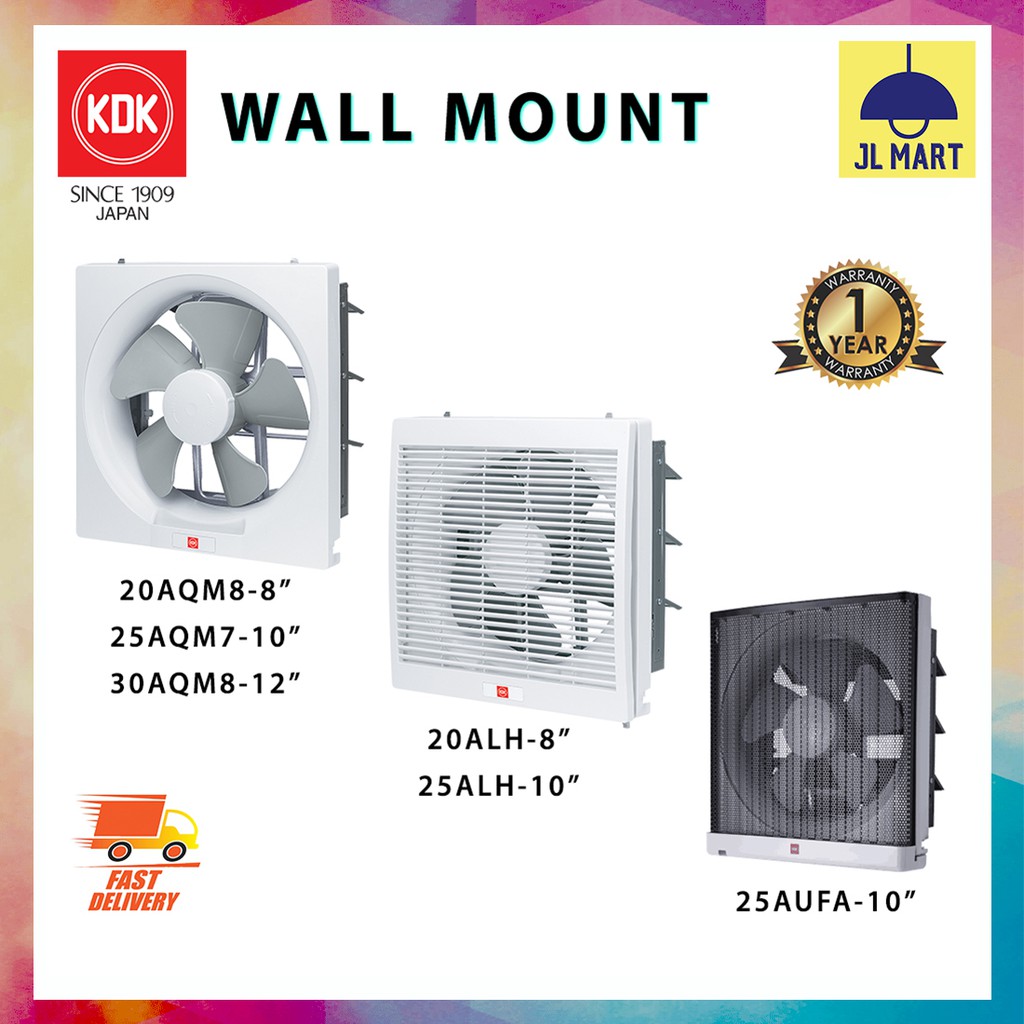 KDK 8"/10"/12" Wall Mount Exhaust Fan KDK Ventilation Fan Residential
