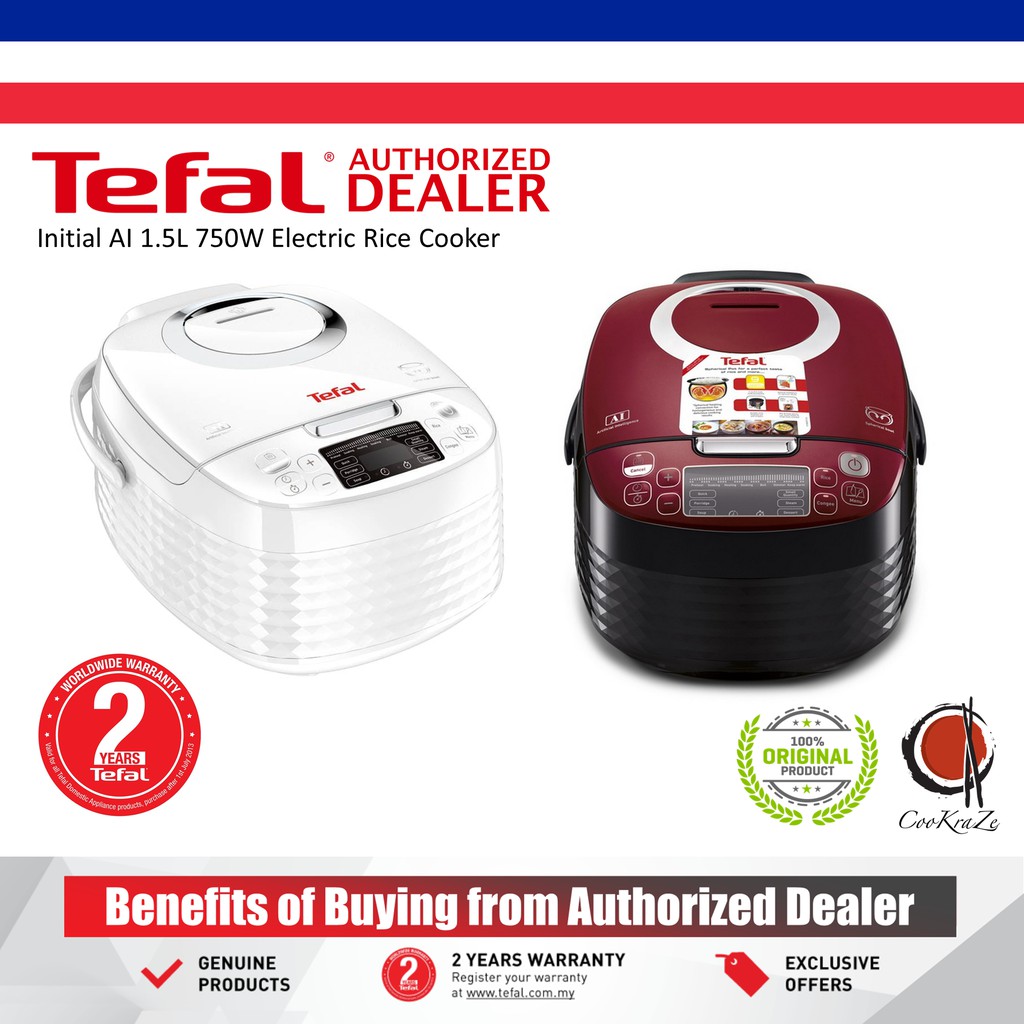 Tefal Initial AI 1.5L 750W Fuzzy Logic Rice Cooker RK7401 RK740165