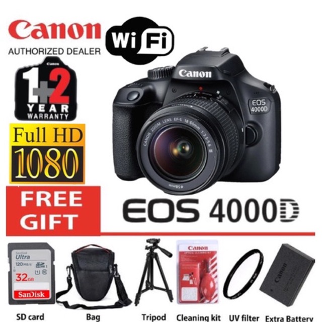 Canon EOS 4000d WiFi 18mp Dslr original 3 year warranty Shopee Malaysia
